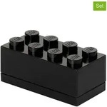 LEGO 3er-Set: Aufbewahrungsboxen "Mini 8" in Schwarz - (B)9,2 x (H)4,3 x (T)4,6 cm