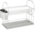 Wenko Geschirrabtropfer "Exclusiv Duo" in Silber - (B)21 x (H)33 x (T)49 cm