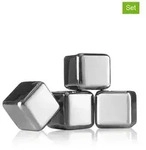 Vacu Vin 4er-Set: K&uuml;hlw&uuml;rfel in Silber - (B)2,6 x (H)2,6 x (T)2,6 cm