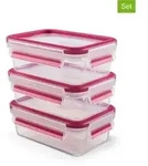 Emsa 3er-Set: Frischhaltedosen "Clip & Close" in Rot - 550 ml