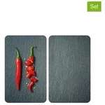 Wenko 2er-Set: Herdabdeckplatten in Anthrazit - (L)52 x (B)30 cm