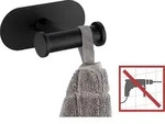 Wenko Edelstahl-Wandhaken "Orea" in Schwarz - (B)10 x (H)4,5 x (T)6,5 cm