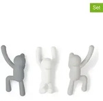 umbra 3er-Set: Wandhaken "Buddy" in Grau - (B)8 x (H)18 x (T)7 cm
