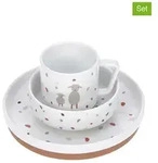 L&auml;ssig 3tlg. Kindergeschirr-Set ''Tiny Farmer'' in Wei&szlig;