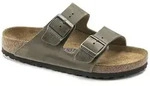 Birkenstock Leder-Pantoletten "Arizona" in Khaki - 43