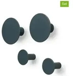 Blomus 4er-Set: Wandhaken "Ponto" in Grau