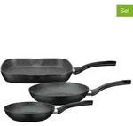 GSW 3tlg. Pfannen-Set ''Gourmet'' in Schwarz