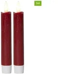 STAR Trading 2er-Set: LED-Kerzen "Flamme" in Rot - (H)15 cm