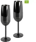 Echtwerk 2er-Set: Champagnergl&auml;ser in Schwarz - 250 ml