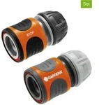 Gardena 2tlg. Schlauchverbinder-Set in Schwarz 13 mm (1/2") und 15 mm (5/8")