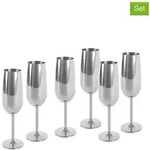 Echtwerk 6er-Set: Edelstahl-Sektgl&auml;ser - 250 ml