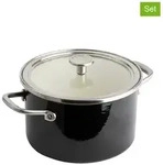 KitchenAid 2tlg. Set: Topf "Core Enamel" in Schwarz - &Oslash; 24 cm