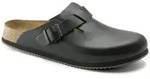 Birkenstock Leder-Clogs "Boston" in Schwarz - Weite N - 44