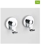 Wenko 2er-Set: Wandhaken in Silber - &Oslash; 7 cm