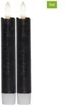 STAR Trading 2er-Set: LED-Kerzen "Flamme" in Schwarz - (H)15 x &Oslash; 2,1 cm