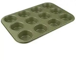 Zenker Muffinform "Green Vision" in Gr&uuml;n - (B)38,5 x (H)3 x (T)26,5 cm