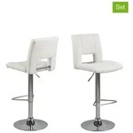 Actona 2er-Set: Barhocker "Sylvia" in Wei&szlig; - (B)41,5 x (H)115 x (T)52 cm