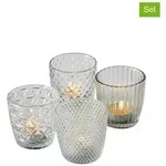 Boltze 4er-Set: Windlichter "Marilu" in Transparent - (H)7,5 x &Oslash; 7,5 cm
