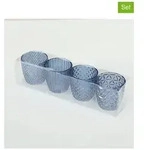 Boltze 4er-Set: Windlichter "Marilu" in Blau - (H)7,5 x &Oslash; 7,5 cm