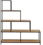 Actona B&uuml;cherregal "Seaford" in Hellbraun - (B)135 x (H)150 x (T)35 cm