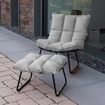 SCH&Ouml;NER WOHNEN-Kollektion Leska Schaukelstuhl inkl. Hocker Aluminium/Sunbrella