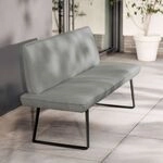 Niehoff Elba Diningsofa Stahl/Olefin Dunkelgrau|Hellgrau G627-540-160