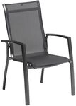 Kettler Legato Curve Silver-Line Stapelsessel Aluminium/Outdoorgewebe Dunkelgrau