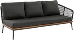 Niehoff Freeport Eck-/Endmodul Aluminium/Teak/Rope Dunkelgrau G359-100-140