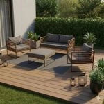 OUTLIV. Maui Loungeset Stahl/Polyester Dunkelgrau SET-1418409