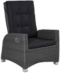 LC Garden Barcelona Gartensessel verstellbar Geflecht/Polyester Schwarz 148374
