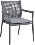 MWH Ropero Stapelsessel Aluminium mit Sitzkissen Dunkelgrau 879042