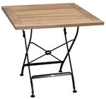 Zebra Florence Biergartentisch 80x80cm Stahl/Teak Schwarz AR2619-S