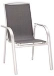 Best Palermo Stapelsessel Aluminium/Ergotex Dunkelgrau|Hellgrau 47151085