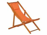 Siena Garden Faro Beach-Liegestuhl Holz/Textilene Orange 672582