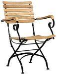 Zebra Florence Biergartensessel Stahl/Teak Schwarz AR2219-S