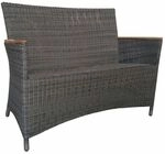 Zebra Status Gartenbank 120cm Geflecht Dunkelgrau AR20144