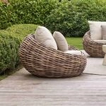 Apple Bee Cocoon Loungesessel Polyrattan/Bee Wett Braun|Sand 72000457