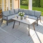 LC Garden Bondino Dininglounge Tisch 140x80cm Aluminium/Polyester Dunkelgrau|Hellgrau