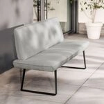 Niehoff Elba Diningsofa Stahl/Olefin Dunkelgrau|Sand G627-544-180