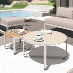 Zebra Fly Loungetisch-Set 2-tlg. Aluminium/Teak/Glaskeramik Taupe|Sand AR6313