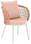 Niehoff Cevio Gartensessel Aluminium mit Sitz- und R&uuml;ckenkissen Wei&szlig;|Rosa