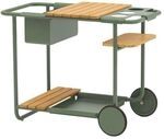 Zebra Somerset Servierwagen Aluminium/Teak Gr&uuml;n AR6612