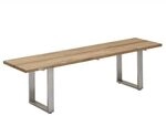 Niehoff Nemo Gartenbank 160cm Edelstahl Profilkufe/Teak recycelt Braun|Hellgrau