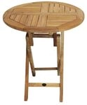 Zebra Poker Klapptisch &Oslash;70 cm Teak mit Edelstahlbeschl&auml;gen AR2305-S