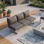 Sieger Auckland Diningsofa Aluminium/Sunproof Dunkelgrau 427/A-G