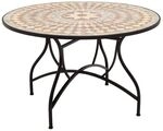OUTLIV. Mosaik Gartentisch &Oslash;120cm Eisen/Mosaik Schwarz HCV-01-2