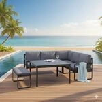 Kettler Ocean Casual Dining Dininglounge Tisch 112,5x112,5cm Aluminium/Kunstfaser
