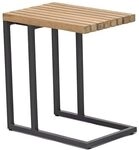 Zebra Fly Beistelltisch Garten 30x45cm Aluminium/Teak Dunkelgrau AR6276