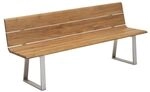 Niehoff Nova Gartenbank 160cm Edelstahl Profilkufe/Teak Ge&ouml;lt Braun|Hellgrau