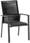Niehoff Cervo Stapelsessel Aluminium/Rope Schwarz|Dunkelgrau G442-100-100